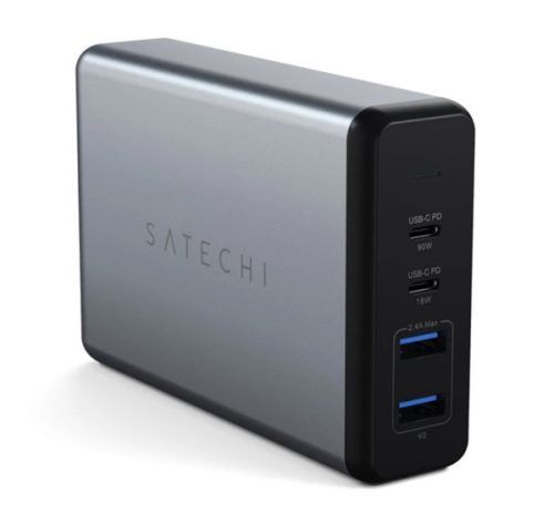 Satechi Travel adapter gyorstöltő, 2x USB 3.0, 1x Type-C PD, 1x Type-C QC, szürke