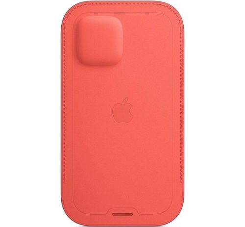 Apple iPhone 12/12 Pro MagSafe-rögzítésű bebújtatós bőr tok, pink citrus