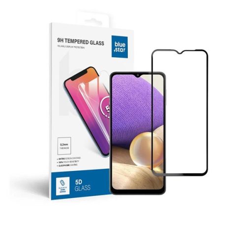 Samsung A326 Galaxy A32 5G Full Glue hajlított tempered glass kijelzővédő üvegfólia, fekete