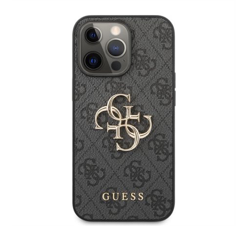 Guess PU 4G Metal Logo Apple iPhone 13 Pro Max hátlap tok, szürke