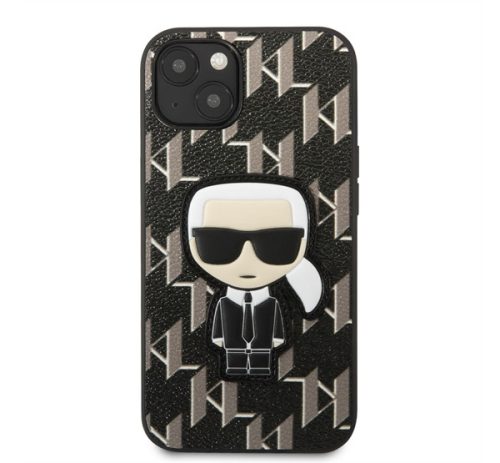 Karl Lagerfeld Monogram Ikonik hátlap tok Apple iPhone 13, fekete