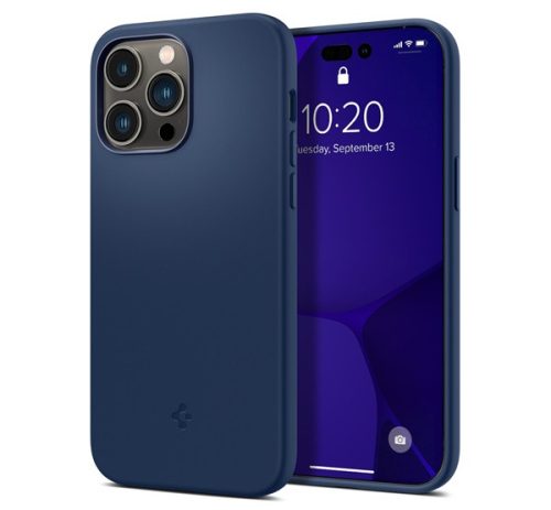 Spigen Silicon Fit Mag Apple iPhone 14 Pro Max Navy Blue MagSafe tok, kék