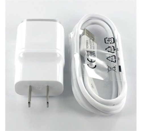 LG MCS-04ED hálozati töltő adapter + DC05WK-G microUSB kábel, OEM jellegű, fehér