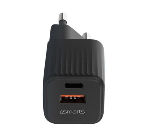 4smarts VoltPlug Duos hálózati gyorstöltő adapter, USB, Type-C, 20W, fekete