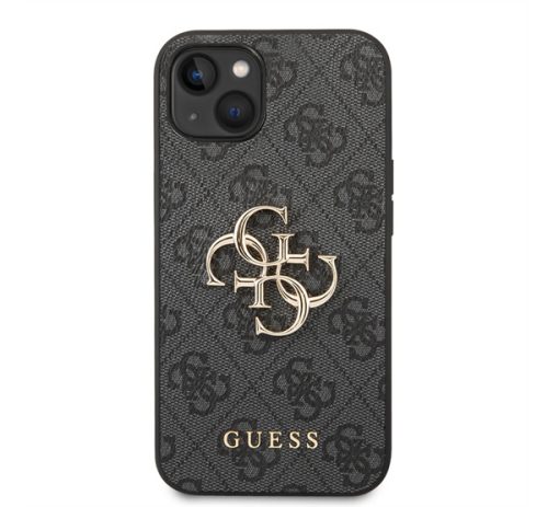 Guess PU 4G Metal Logo Apple iPhone 14 Plus hátlap tok, szürke