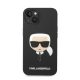 Karl Lagerfeld Head Liquid szilikon hátlap tok Apple iPhone 14 Plus, fekete