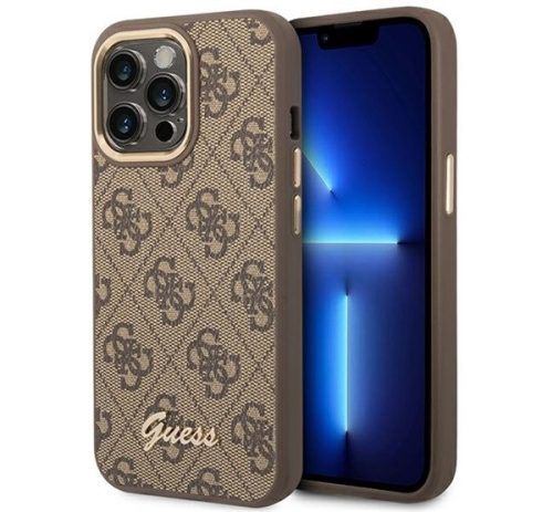 Guess 4G Vintage Gold Apple iPhone 14 Pro Max hátlap tok, barna