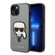 Karl Lagerfeld Saffiano Karl's Head Patch Apple iPhone 14 Plus hátlap tok, ezüst