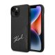 Karl Lagerfeld Signature Logo Cardslot Apple iPhone 14 hátlap tok, fekete