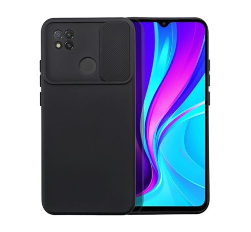 Slide Xiaomi Redmi 9C, kameravédős szilikon tok, fekete