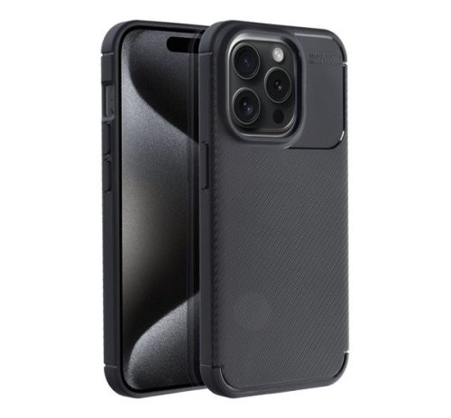 Forcell Carbon Premium hátlap tok Apple iPhone 15 Pro , fekete