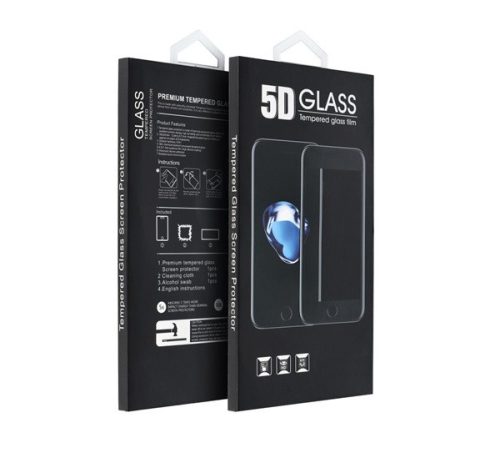 Apple iPhone 15 Plus, 5D Full Glue hajlított tempered glass kijelzővédő üvegfólia, fekete