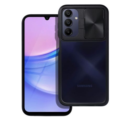 Slider  Samsung Galaxy A15 5G kameravédős szilikon tok, fekete