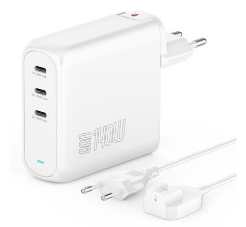 4smarts GaN Flex Pro töltő adapter, 140W, 3xUSB-C, fehér