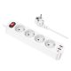 Hoco Aura NS1 power strip 4-bit kábel aljzat, ( 2 x USB QC3.0 18W + Type-C PD) 20W, fehér