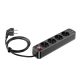 Hoco Aura NS1 power strip 4-bit kábel aljzat, ( 2 x USB QC3.0 18W + Type-C PD) 20W, fekete