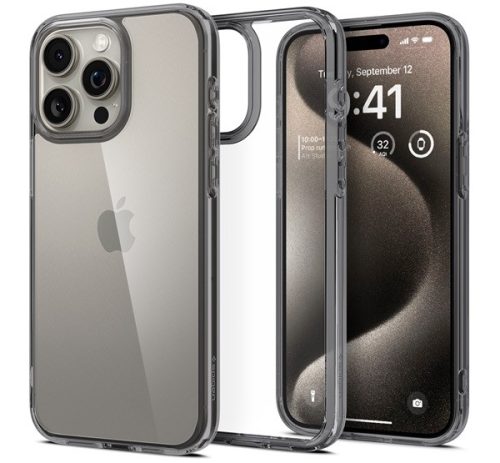 Spigen Ultra Hybrid Apple Iphone 15 Pro Space Crystal tok, fekete-átlátszó