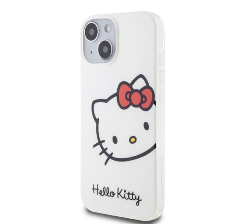 Hello Kitty IML Head Logo Apple Iphone 15 hátlap tok, fehér