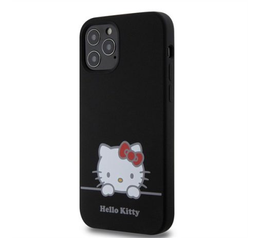 Hello Kitty Liquid Silicone Daydreaming Logo Apple Iphone 12/12 Pro hátlap tok, fekete