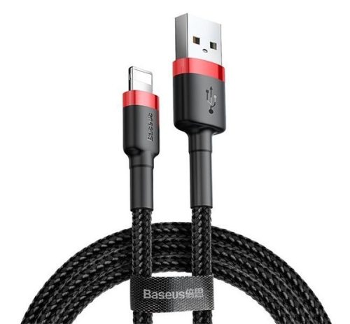 Baseus Cafule 1,5A 2 m-es Lightning USB-kábel, fekete-piros