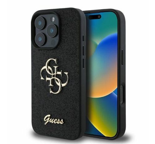 Guess Apple iPhone 16 Pro hátlap tok, fekete/barna GUHCP16LHG4SGK