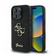 Guess Fixed Glitter Big 4G Apple iPhone 16 Pro Max hátlap tok, fekete/barna