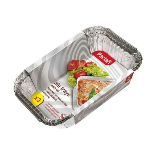 Paclan alu-sütőforma Lasagne fedőfóliával 3 db 25cm*18cm