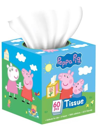 Peppa Malac dobozos papírzsebkendő 3 rétegű 56 db-os 24db/#