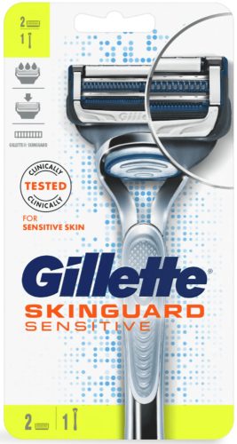 Gillette készülék+2 db borotvabetét Skinguard Sensitive