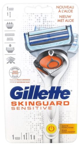 Gillette készülék+borotvabetét+elem Skinguard Flexball Power Sensitive