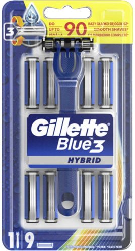 Gillette készülék+9 db borotvabetét Blue 3 Hybrid