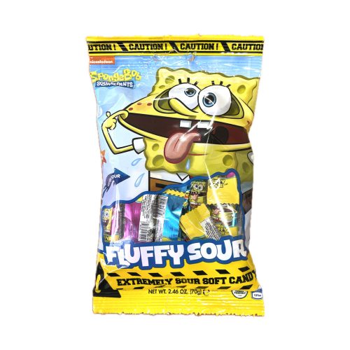 Fluffy Sour - Extrém savanyú puha cukorka 70g / Spongya Bob (12 db/#)