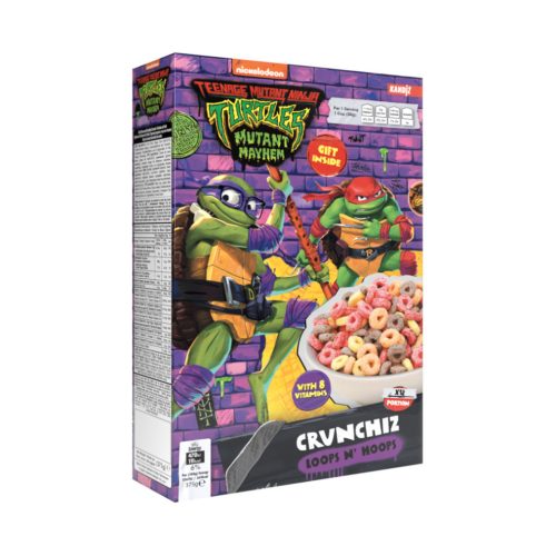 Reggeliző gabona válogatás meglepetéssel - Loops N' Hoops 375g - TMNT