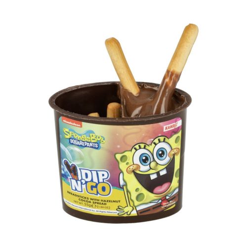 Dip N' Go Kakaós mogyorókrém és ropogós pálcikák 55g - SpongeBob  (24 db/#)