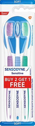 Sensodyne fogkefe triopack Sensitive Soft