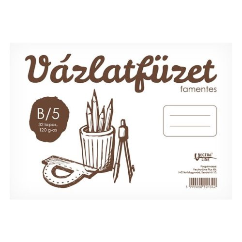 Vázlatfüzet spirálozott FORTUNA B/5 120 gr 32 lapos famentes