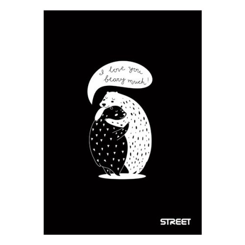 Füzet STREET Black&White A/4 54 lapos vonalas