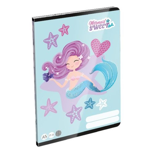 Füzet LIZZY CARD A/5 32 lapos kockás 27-32 Mermaid Sweet