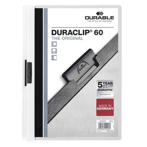 Klipmappa DURABLE Duraclip A/4 60 lapig fehér