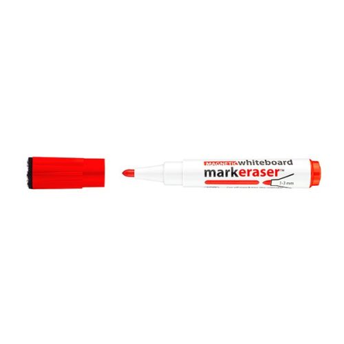 Táblamarker ICO Markeraser mágneses kupakkal törlővel piros 1-3mm