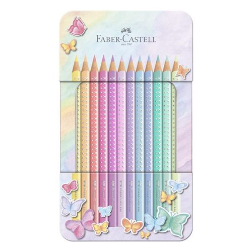 Színes ceruza FABER-CASTELL Sparkle pasztell fém dobozos 12 db/készlet