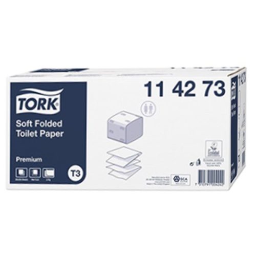 Toalettpapír TORK Soft Preium T3 2 rétegű hajtogatott fehér 252 lap 30cs/krt