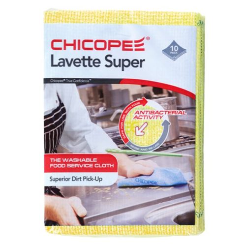 Törlőkendő CHICOPEE Lavette Super konyhai mosható 51 x 36 cm sárga 10 db/csomag