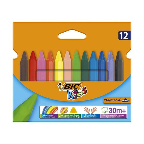 Zsírkréta BIC KIDS PlastiDecor Triangle 12db-os készlet