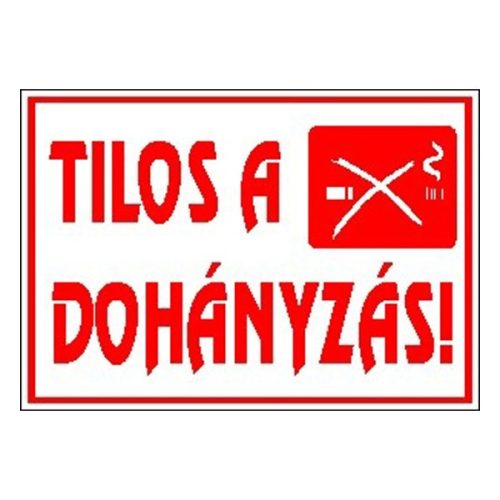 Matrica Tilos a dohányzás! fehér "C"