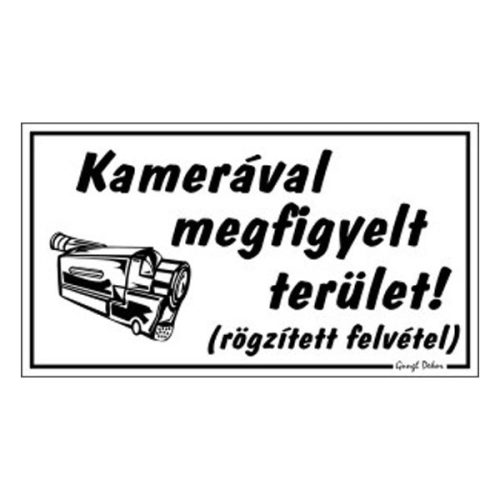 Piktogram Kamerával megfigyelt terület fehér