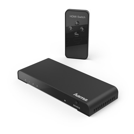 Hama HDMI SWITCHER 3 ALJZAT (BE)/1 DUGÓ (KI), 4K, TÁVIRÁNYÍTÓVAL 121770