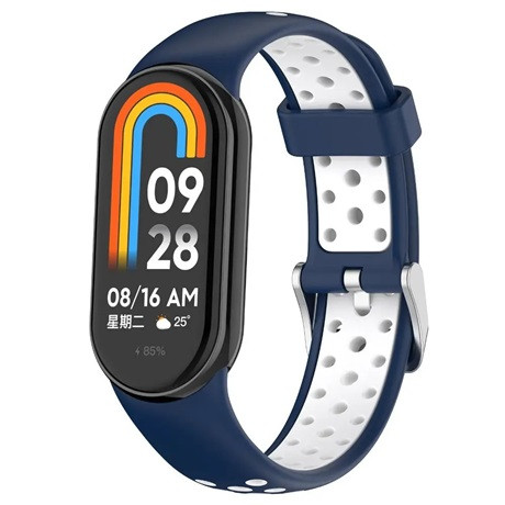 Mybandz MI BAND 8-LÉLEGZŐ SZILIKON ÓRASZÍJ/KÉK-FEHÉR 19015