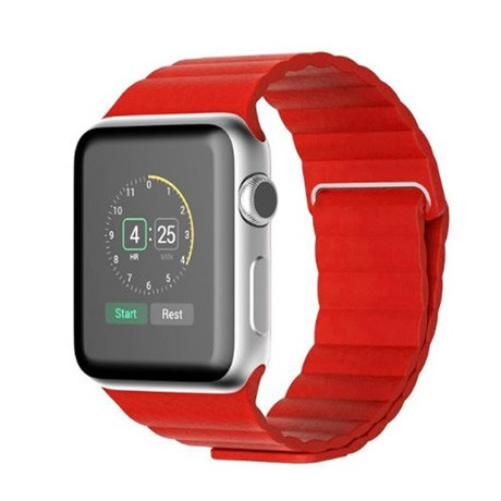 Mybandz APPLE WATCH UTÁNGYÁRTOTT MÁGNESES BŐRÓRASZÍJ /PIROS/ 42/44 MM APW422345