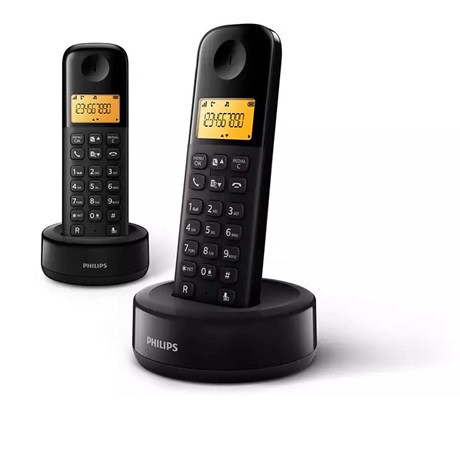 Philips DECT TELEFON fekete 300mAh 2 kézibeszélő D1602B/53